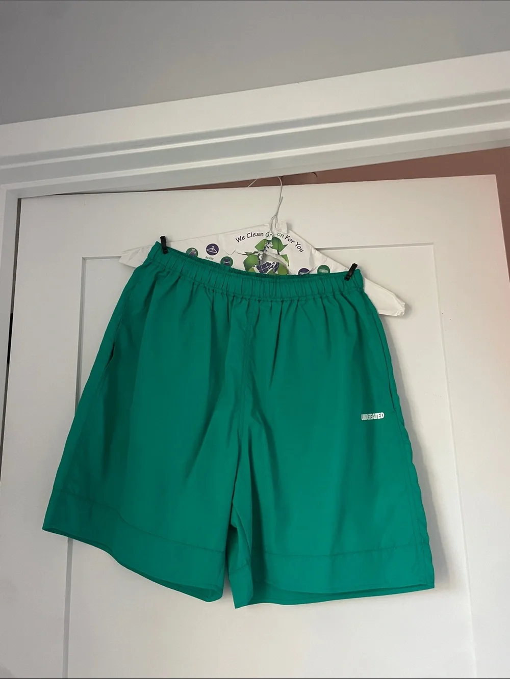 Undefeated Teal Green Mens Athletic Shorts